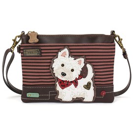 CHALA Mini Crossbody/Purse with Convertible Strap Stylish, Compact, Versatile, Westie - Burgundy, One Size