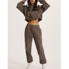 Flygo Womens Fleece 2 Piece Outfits Sweatsuit Crop Pullover Sweatshirt