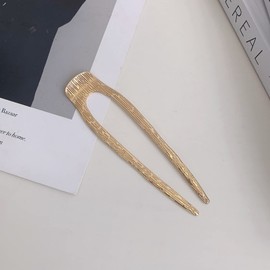 TseenYi U Sticks Hair Pins Gold Hair Sticks Pin Vintage French Updo Hairpin Metal Hair Fork Hair Clip Minimalist Updo Bun Pin Accessories for Women and Girls