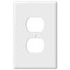 Amerelle 3000DW Metro Wallplate, 1 Duplex, Ceramic, White, 1-Pack