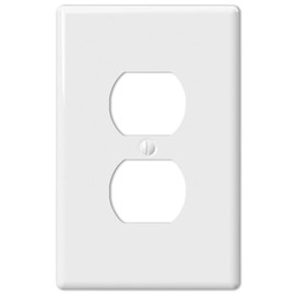 Amerelle 3000DW Metro Wallplate, 1 Duplex, Ceramic, White, 1-Pack