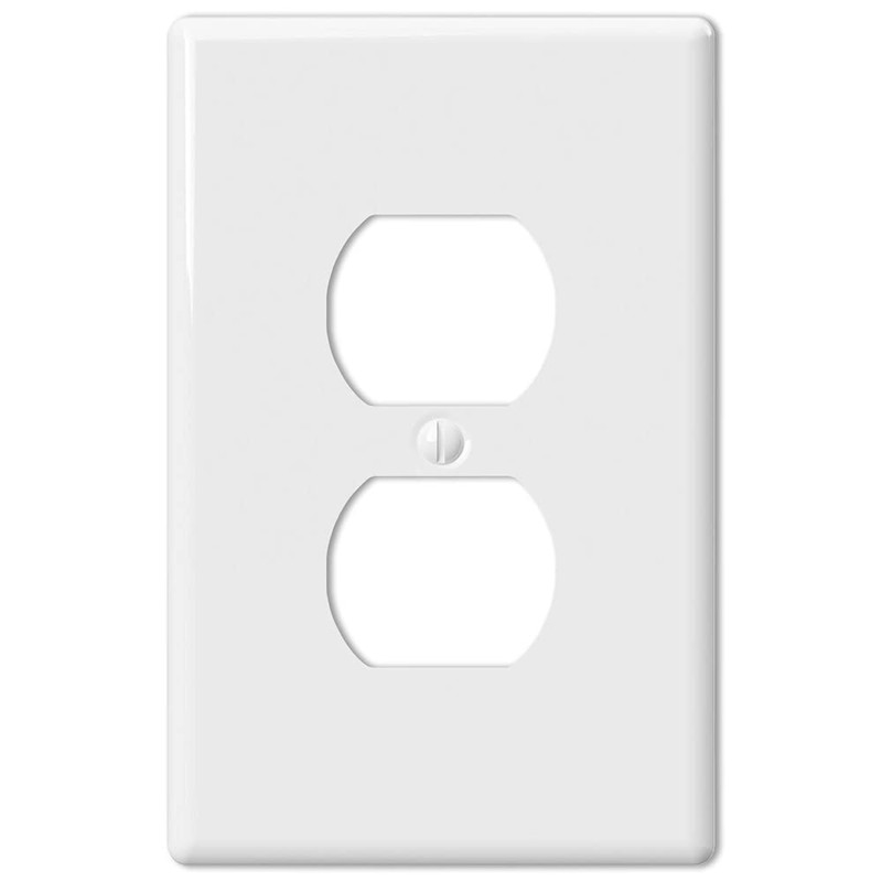 Amerelle 3000DW Metro Wallplate, 1 Duplex, Ceramic, White, 1-Pack