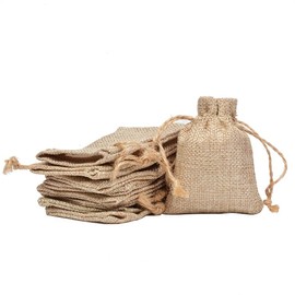 Oulitigy Jewelry Bags Linen Drawstring Bags 50pc 9 * 12cm Jute Wedding Favor Jewelry Bags Gift Bags