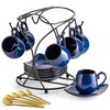 LYEOBOH 3oz Espresso Cups with Saucers, Small Coffee Cups Set