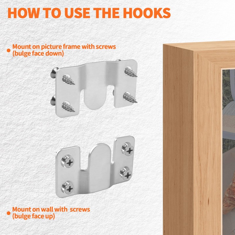 4 Pairs Stainless Steel Flush Mount Bracket, Interlocking Heavy Duty
