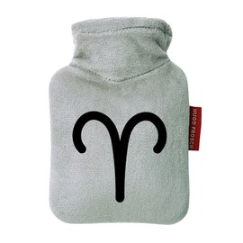 Huuraa Taschenwärmer Widder Sternzeichen Zeichen Geschenk 0,2 Liter Grey Mini Veloursbezug Widder Geschenkidee