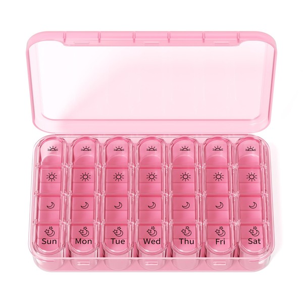 Zoksi Pill Organizer 4 Times a Day, BPA Free Weekly