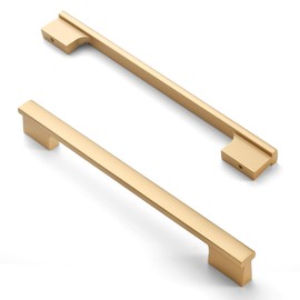 Asidrama 10 Pack 7.5 Inch(192mm) Brushed Gold Cabinet Pulls Kitchen Cabinet Handles Gold Cabinet Pulls Cabinet Hardware for Cupboard Drawer