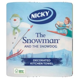 Nicky The Snowman and The Snowdog Decorated Kitchen Towels, Pack of 2
