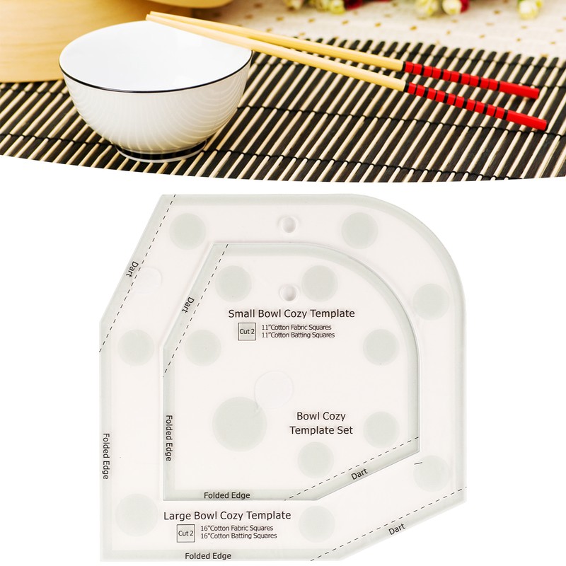 2 Pcs Bowl Cozy Template Acrylic Exquisite Bowl Wrap Sewing