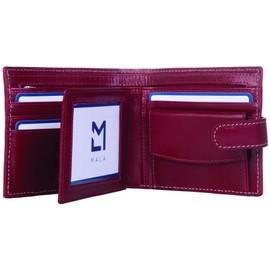 Mala Leather Edgbaston Collection RFID Blocking Leather Wallet 1039_88, darkred, Modern