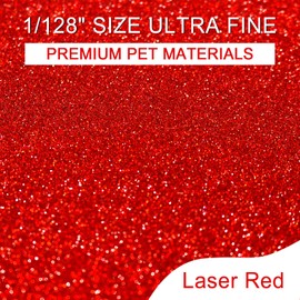 Ceya 3.8oz/ 110g Holographic Ultra Fine Glitter Powder Laser Red Glitter 1/128”0.008”0.2mm for Slime Epoxy Resin Craft Tumbler Jewelry Nail Art Festival Makeup Scrapbook Painting Wedding Cards