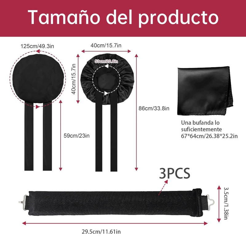DOLISBIE Heatless Curls: 3 Piezas Ondas y Rizos Sin Calor