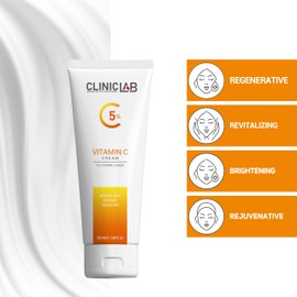 ClinicLab 5% Vitamin C & Glow Cream - Skin Brightening & Dark Spot Face Cream for Women and Men (1.69fl oz)