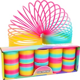 The Dreidel Company Plastic Multicolor Coil Spring, Goody Bag Fillers, Party Favor for Kids, 3" Inches (80mm) (40-Pack)