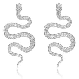 Snake Earrings for Women, Gold Long Dangle Serpent Earrings Reputation Snake Earrings Punk Gothic Drop Earrings for Teen Girls, Vintage Snake Jewelry Inspired Fans Gift