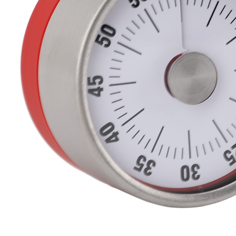 Mechanical Countdown Timer 60 Minute Magnetic Stainless Steel Visual Kitchen