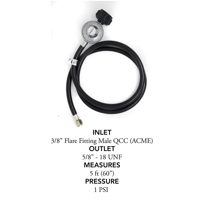 GasOne 2106-05 5 Ft Regulator Fire Pit Grill Heater Replacement