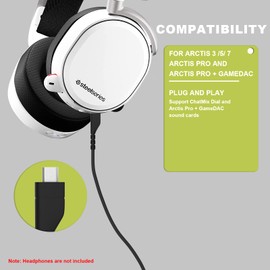 Replacement Arctis Headset Cord Arctis 3 Arctis 5 Audio Cable Compatible with Arctis 3, Arctis 5, Arctis 7, Arctis Pro Wireless, Arctis Pro Gaming Headset + GameDac Headset Detachable Audio Cable