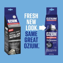 Ozium Air Sanitizer, 2 oz Car Fogger: Single-Shot Smoke Odor Eliminator & Car Air Freshener (Carbon Black, 2 Packs)