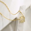 Jukoclut Women A-Z Initial Letter Name Necklace Cube Dice Pendant