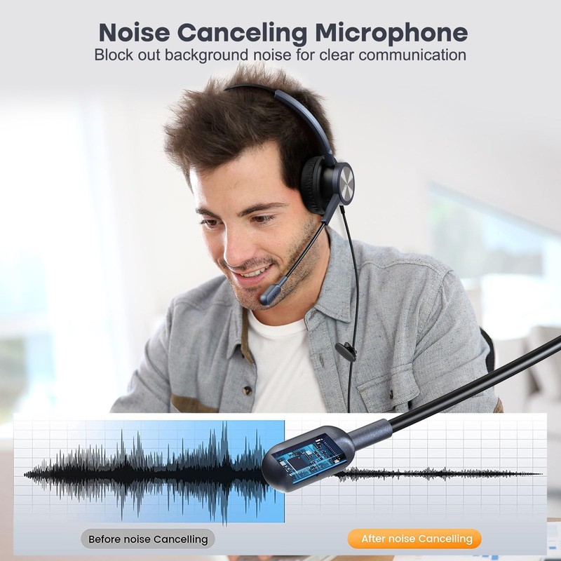 Auricular para teléfono con micrófono con cancelación de ruido compatible