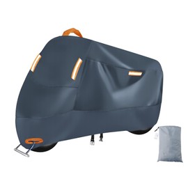 Heavy Duty Bike Cover, Motorcycle Cover Sport Bike with Lock-Holes, Ideal Use as Motorcycle Sun Shade, Bike Tarp Waterproof, or Dirtbike Cover