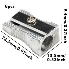 Metal Mini Pencil Sharpeners Single Hole Aluminum Alloy Handheld Sharpener Metal Sharpener for Most Size Pencils Adult and Kids (8 Pieces)