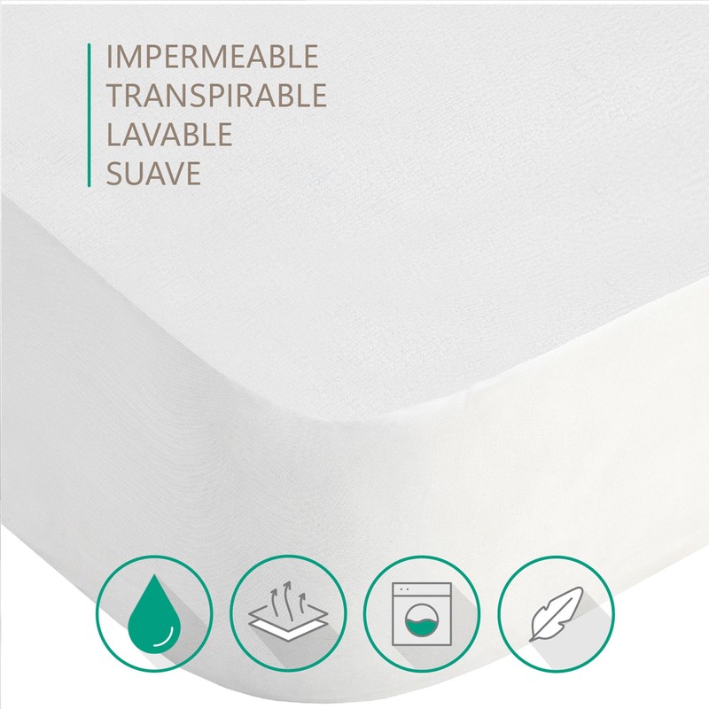 Terry cloth mattress protector, waterproof, breathable, anti-dust mite, elastic all