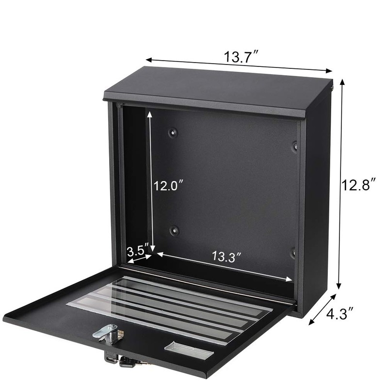 Locking Mailbox Wall Mounted Vertical mailboxes with Key Lock Large