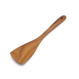 FAAY Teak Wooden Turner, Saute Paddle, Spatula, Compact - XL Size, Healthy and High Moist Resistance for Non Stick Cookware (12 Inch Flat Edge Spatula)