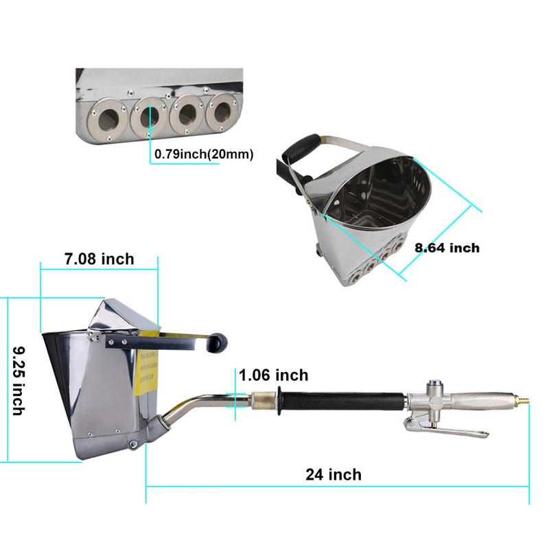 Ouya 4 Jet Plaster and Stucco Sprayer Pneumatic Cement Mortar