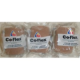 Andover CO-Flex 3"x5Yds Tan Flesh 3-Pack Cohesive Flexible Elastic Latex Bandage Compression Self Adherent Wrap Kids Children Vet Animals Pets Cats Dogs Horses 3300TN