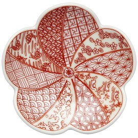Arita Pottery 97132 Koraku Kiln Bean Plate Small Plate, Diameter Approx. 3.5 inches (9 cm), Shozui Kusui Plum Blossom, Silver Color, Welcome to Spring Tableware, Made in Japan
