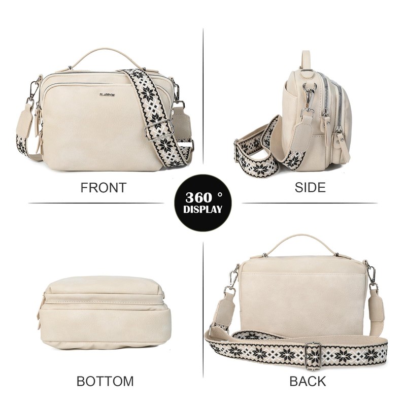 Gladdon Women's Shoulder Bag with Zip, Crossbody Bag, Leather Handbag