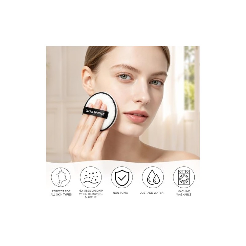 LOPHE 8 PCS Reusable Makeup Remover Pads & 2 PCS