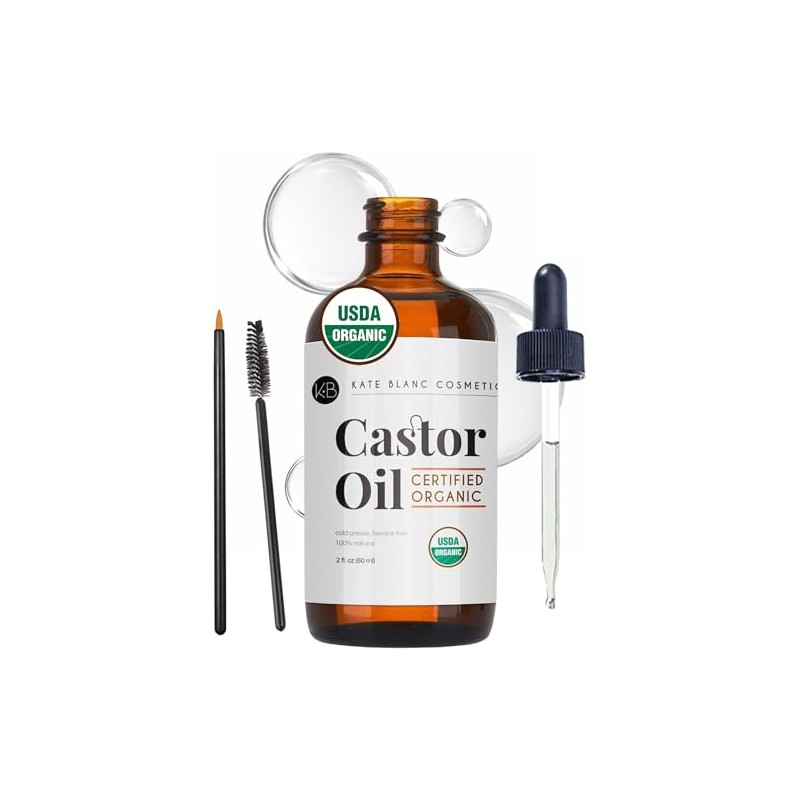 Castor Oil (2oz), USDA Certified Organic, 100% Pure, Cold Pressed,
