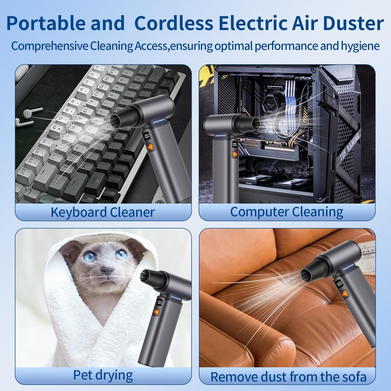 WINGDA Compressed Air Duster Rechargeable Electric Air Duster Portable,100 Gear