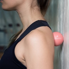 Navaris Stretch Balls, Set of 2, Lacrosse Balls Yoga Balls - Trigger Point Balls, 2 Firmness, Calf, Neck, Shoulder Blades, White, Pink