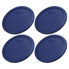 Pyrex 7402-PC 6/7-Cup Blue Replacement Lid for 7402 Sculpted Mixing Bowl & 7203 Bowl (4-Pack) - Made in the USA