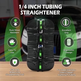 Tubing Straightener For 1/4In Fuel And Brake Line Straightening Tool Rust/Wear Resistant Tube Straightener Handheld Tube Straightening Tool For Coiled Copper,Steel,Stainless Steel,Aluminum Tubing
