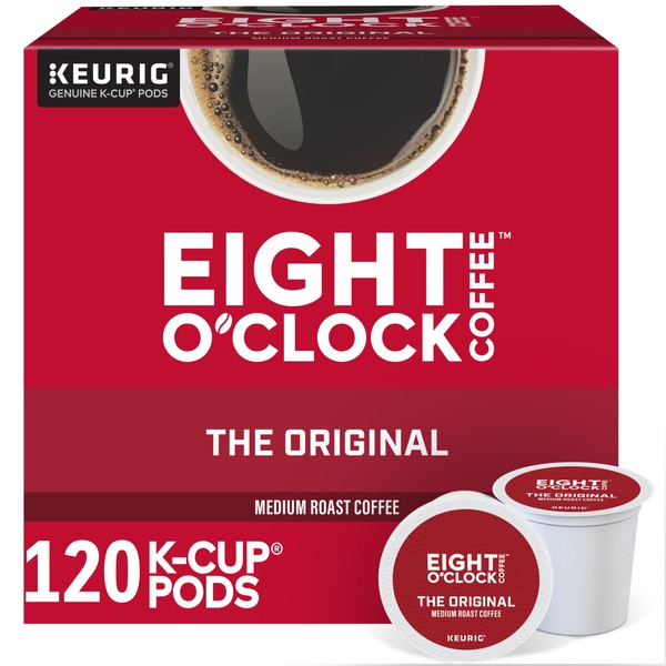 Eight O Clock, The Original, Single-Serve Keurig K-Cup Pods, Medium Roast Coffee, 120 Count (5 Boxes of 24 Pods)