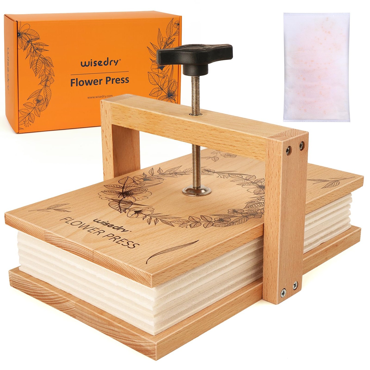 wisedry Flower Press Kit with Silica Gel Packets, Easy One-Step ...