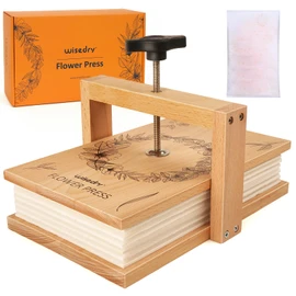 wisedry Flower Press Kit with Silica Gel Packets, Easy One-Step Pressing, Even Pressure, 6 Layers, 10 x 6 inch Flower Press Kit for Kids and Adults, Great Gifts for Anyone Who Loves Flowers and Crafts