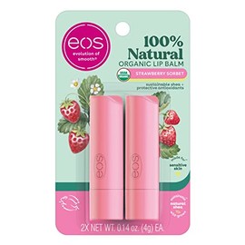 eos Organic Stick Lip Balm - Strawberry Sorbet | Certified Organic & 100% Natural | 0.14 oz.