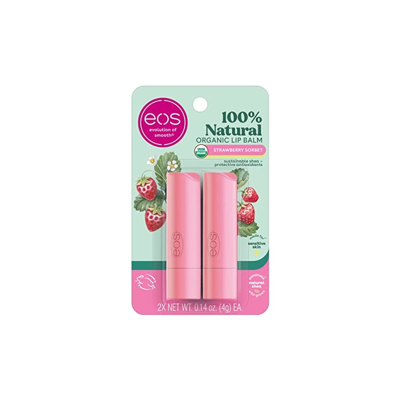 eos Organic Stick Lip Balm - Strawberry Sorbet | Certified