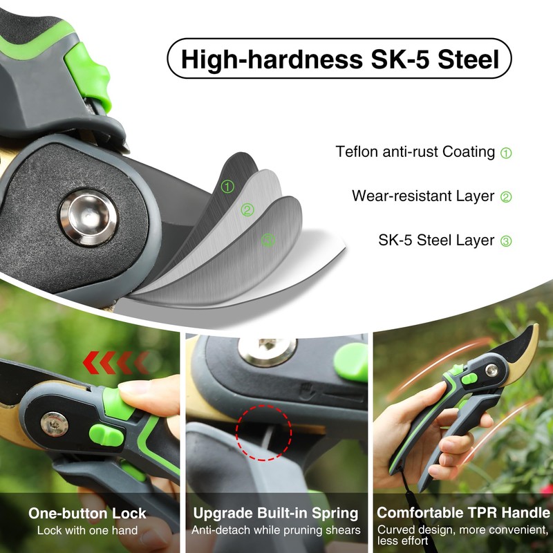 Lineslife Extendable Tree Pruner,4.6-10ft Pole Saw Pruning Shear, Telescopic Long