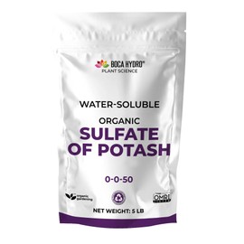 Boca Hydro Organic Sulfate of Potash 0-0-50 Water Soluble Plant Food for All Plants, Vegetables, Flowers and Trees. (5 Lb)