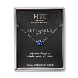 Pavilion Gift Company H2Z 16224 September Sapphire Birthstone Necklace with 18" Chain, Blue