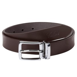 Falari Kids Leather Belts for Boys All Occasion 1" Trim to Fit - One Piece Leather Cutting, Brown, Trim from waist 16 to 32"